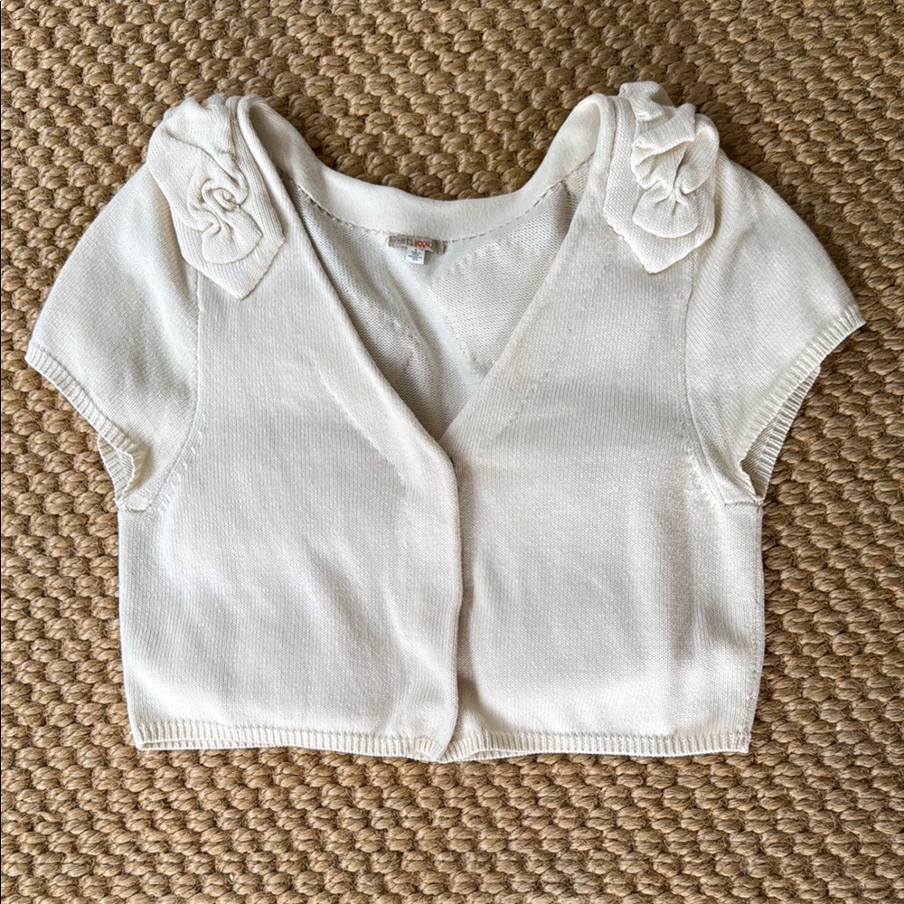 Women’s Cream Cardigan with Floral Accents